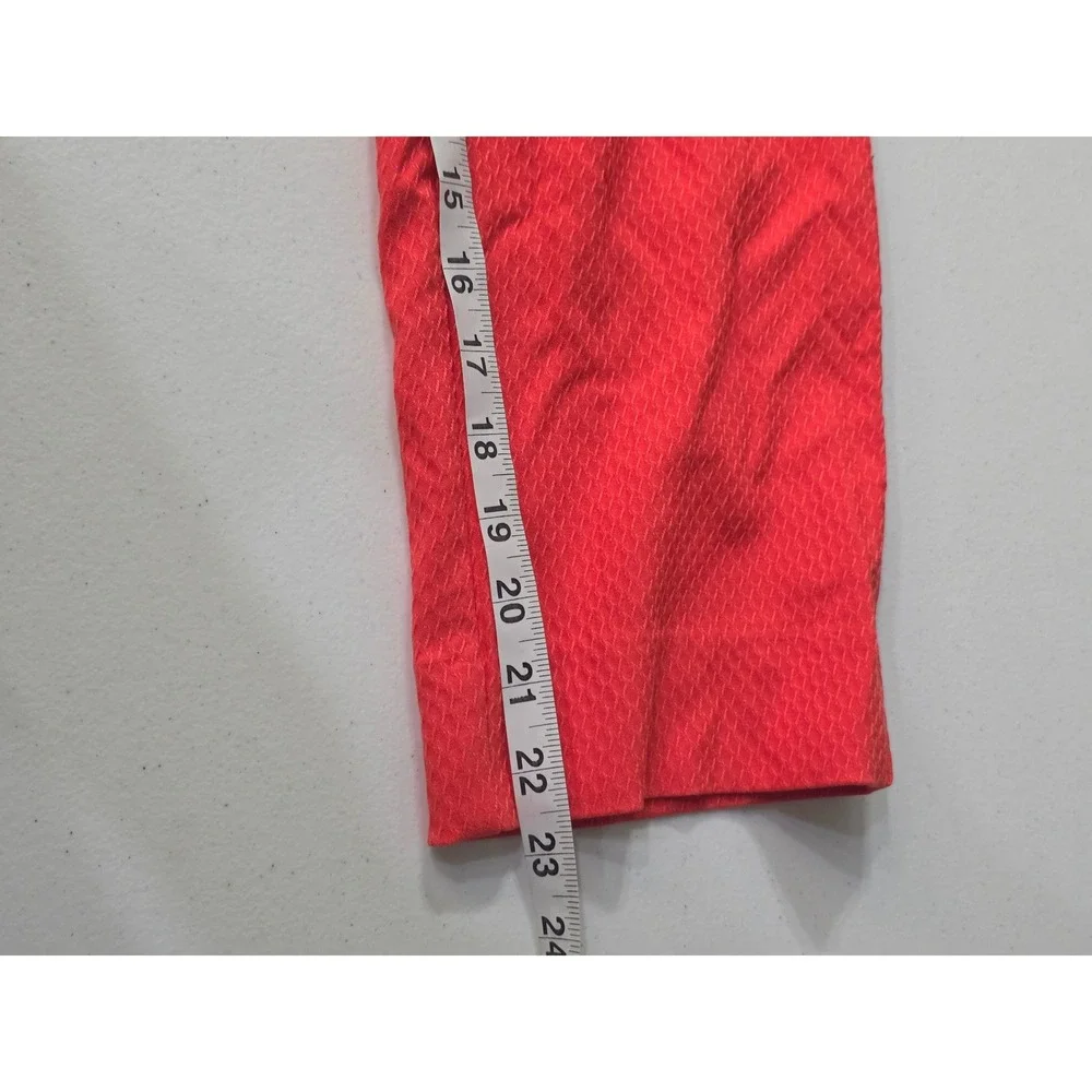 Raphaela by Brax Womens Red Textured Pull On Crop Pants Size 16 Elastic Waist c9